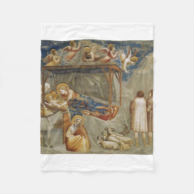 Giotto di Bondone Kristi Födelse Fine Art Kollekti Fleecefilt (Framsidan)