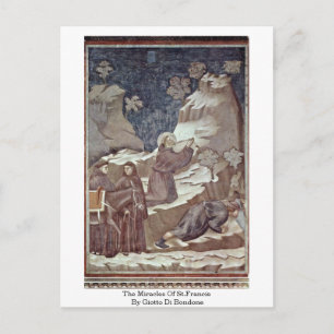 Giotto di Bondons Miracles av St.Francis Vykort