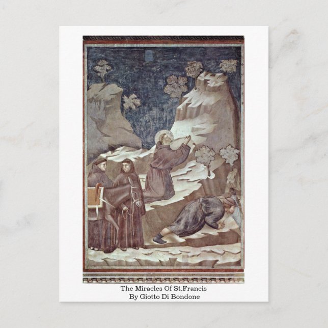 Giotto di Bondons Miracles av St.Francis Vykort (Framsida)