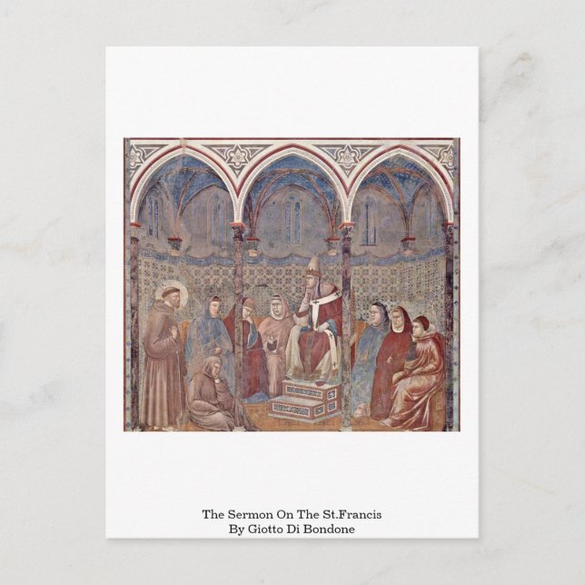 Giotto di Bondons predikan på St.Francis Vykort (Framsida)