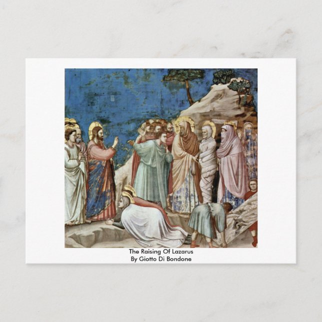 Giotto Di Bondons uppförande av Lazarus Vykort (Framsida)