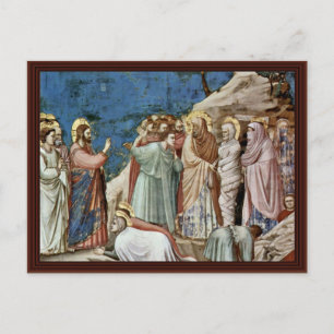Giotto Di Bondons uppförande av Lazarus Vykort