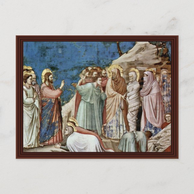 Giotto Di Bondons uppförande av Lazarus Vykort (Framsida)