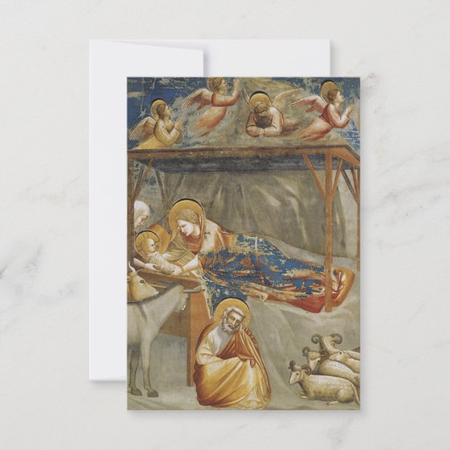 Giotto’s Nativity Cathedral Light Holy Card Tack Kort (Framsida)