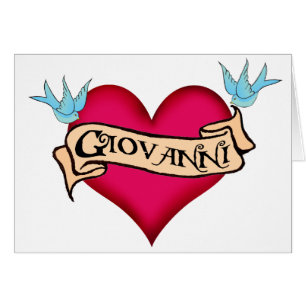 Giovanni - beställnings- hjärtatatuering hälsningskort
