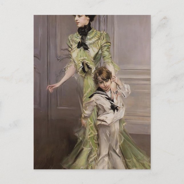 Giovanni Boldini- Madame Georges Hugo och hennes s Vykort (Framsida)