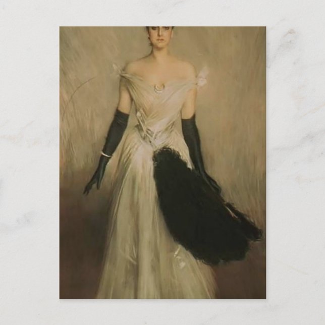 Giovanni Boldini- Porträtt i Dam Vykort (Framsida)