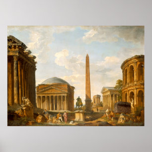 Giovanni Paolo Panini Pantheon och annat monum Poster