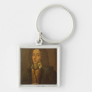 Giovanni Pergolesi Fyrkantig Silverfärgad Nyckelring