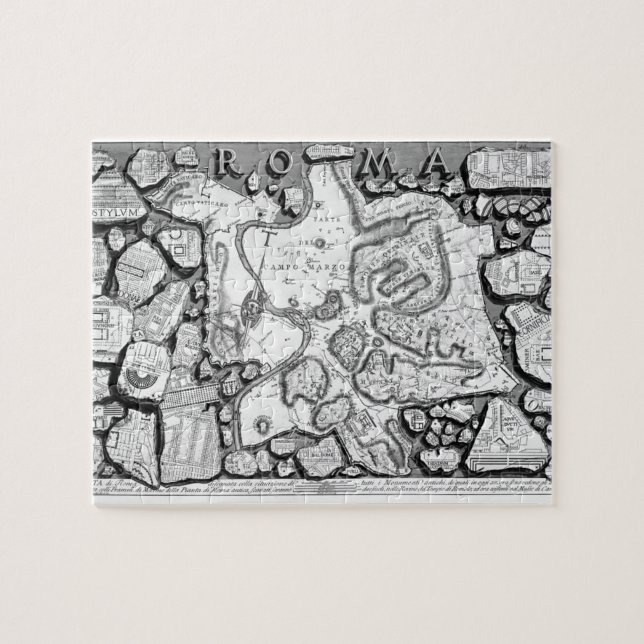 Giovanni Piranesi-Karta av forntida Rome&Forma Pussel (Horisontell)