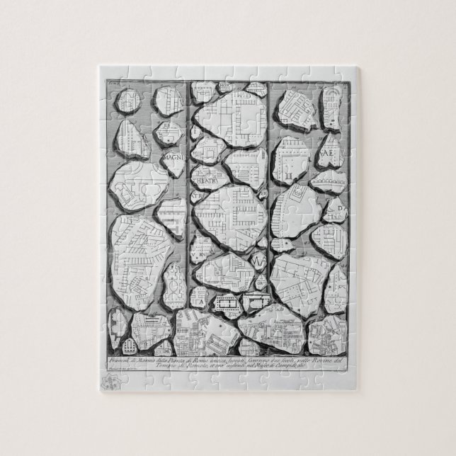 Giovanni Piranesi-Karta av forntida Rome&Forma Pussel (Vertikal)