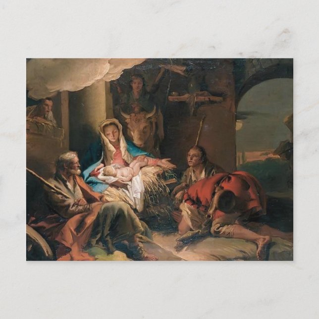 Giovanni Tiepolo- Adoration of the Shepherds Vykort (Framsida)