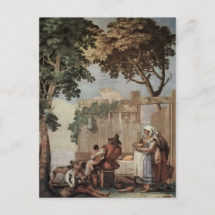 Giovanni Tiepolo:Familjen Peasant i Bord Vykort