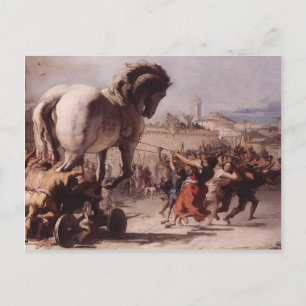 Giovanni Tiepolo- Processionen av den trojanska hä Vykort