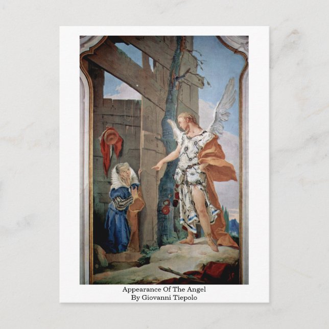 Giovanni Tiepolos utseende av ängeln Vykort (Framsida)