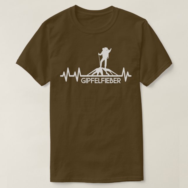 Gipfelfieber Bergsteiger Wanderer Bergwandern Puls T Shirt (Design framsida)