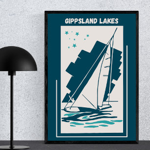 Gippsland Sjöar i Australien - Vintage Sailing Poster