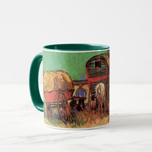 Gips med Caravans av Vincent van Gogh Mugg (Framsida vänster)