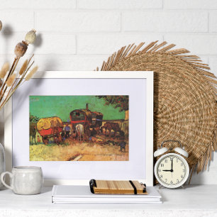 Gips med Caravans av Vincent van Gogh Poster