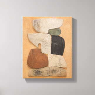 Gips Totems i lugn balans Modern Abstrakt Konst Canvastryck