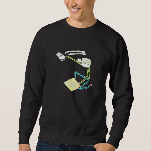 Gipsare Stickman Lång Ärmad Tröja (Framsida)