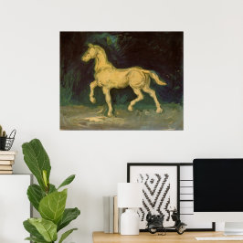 Gipsstatyett av en häst av Vincent van Gogh Poster