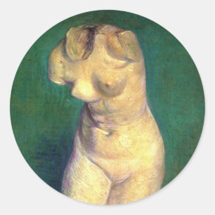 Gipsstatyett Kvinna torso av Vincent van Gogh Runt Klistermärke
