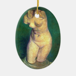 Gipsstatyett Kvinnlig torso av Vincent van Gogh Julgransprydnad Keramik
