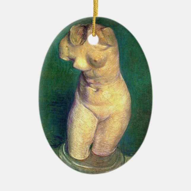 Gipsstatyett Kvinnlig torso av Vincent van Gogh Julgransprydnad Keramik (Framsidan)