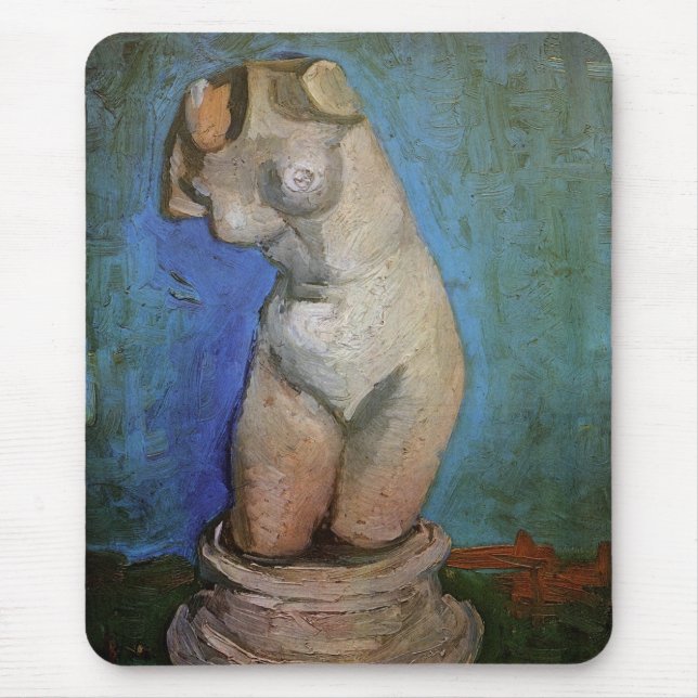 Gipsstatyett Kvinnlig torso av Vincent van Gogh Musmatta (Framsidan)