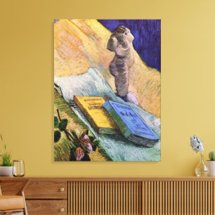 Gipsstatyett Ros och romaner Vincent van Gogh Canvastryck