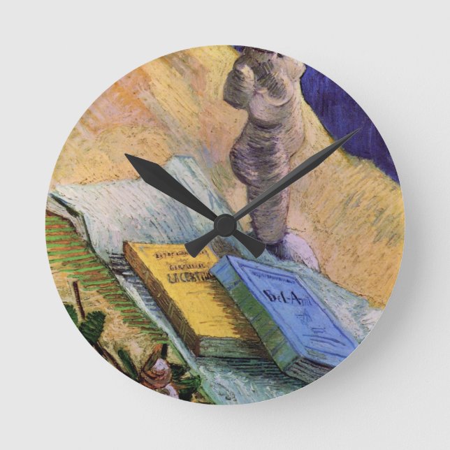 Gipsstatyett Ros och romaner Vincent van Gogh Rund Klocka (Framsida)