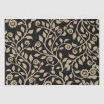 Gipsy Swirls Elegant Blommönster Black Beige