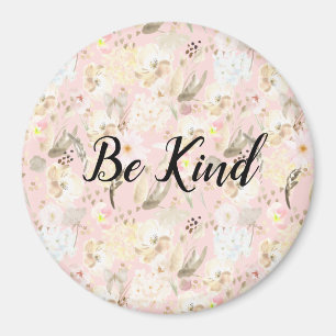 Gir Rosa Cream White-Blommigt Magnet