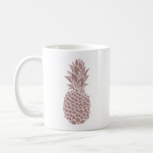 Gir Rosa Glitter Ananäpple-Gnistra Kaffemugg (Vänster)