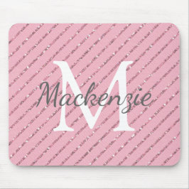 Gir Rosa Glitter Rand Monogram Musmatta