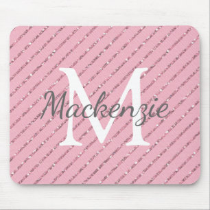 Gir Rosa Glitter Rand Monogram Musmatta