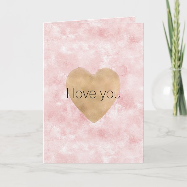 Gir Rosa Guld Heart Kort (Framsida)
