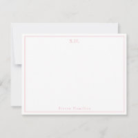 Gir Rosa Magenta Monogram Namn minimalist