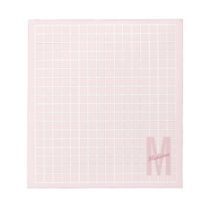 Gir rosa mönster monogram namn anteckningsblock