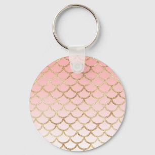 Gir Rosa- och Guld Sjöjungfru-miniatyrdiagram Nyckelring