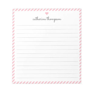 Gir Rosa Rand Femininskript Heart Namn Anteckningsblock
