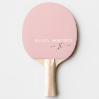 Gir Rosa Snyggt Modern Monogram Namn Pingisracket