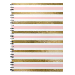Gir Rosa, Vita och guldfetter Mönster Anteckningsbok