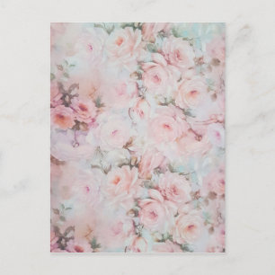 Gir toner rosa boho land blommigt vykort