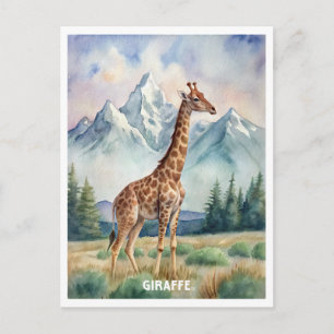 Giraff akvarellmålning vykort