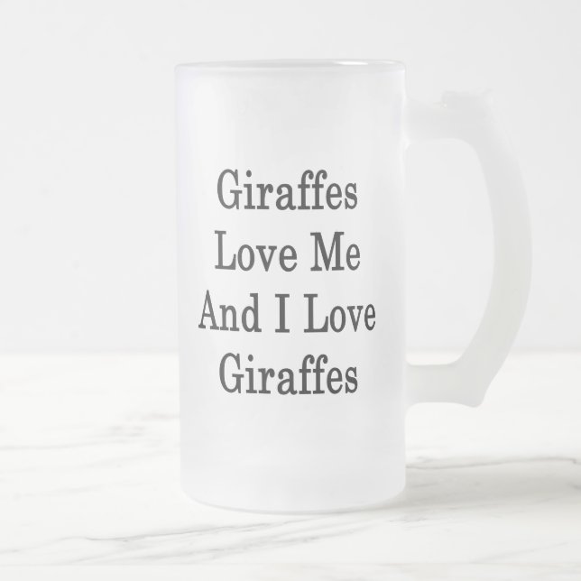 Giraff älskar mig, och jag älskar giraff frostat ölglas (Höger)