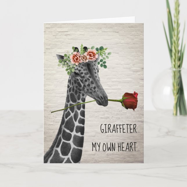 Giraff älskar mitt eget hjärta Boho Giraffe Alla h Kort (Framsida)