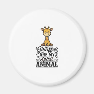 Giraff Andlig Djur Vintage Gravyr T-Shirt Desi Magnet