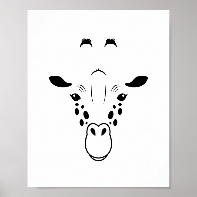 Giraff ansikts siluett poster (Framsidan)